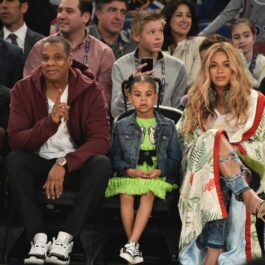 Beyoncé, soțul ei și fiica sa cea mare participă la un meci NBA