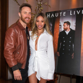David Guetta și iubita sa, la un eveniment, îmbrăcați elegant