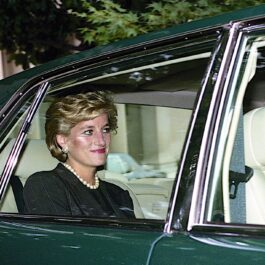 Portret al Prințesei Diana în timp ce stă într-o mașină verde, după ce a plecat de la ambasada Braziliei, se pare că Prințesa Diana a vrut să se mute în SUA