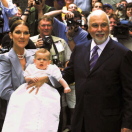 Celine Dion și Rene Angelil, la botezul băiatului lor, Rene Charles, în fața fotografilor