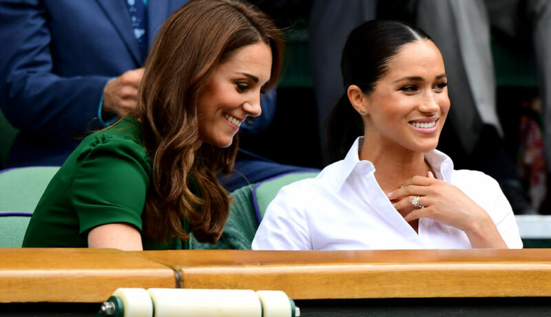 Meghan Markle și Kate Middleton, în tribune, la Wimbledon, în 2019