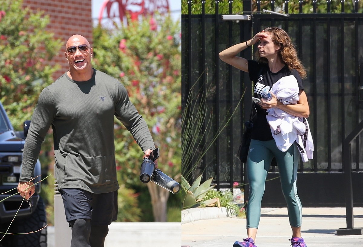 Colaj cu Dwayne Johnson și soția sa Lauren Hashian după ce actorul a mers la sală cu soția sa și au purtat ținute asemănătoare în Los Angeles