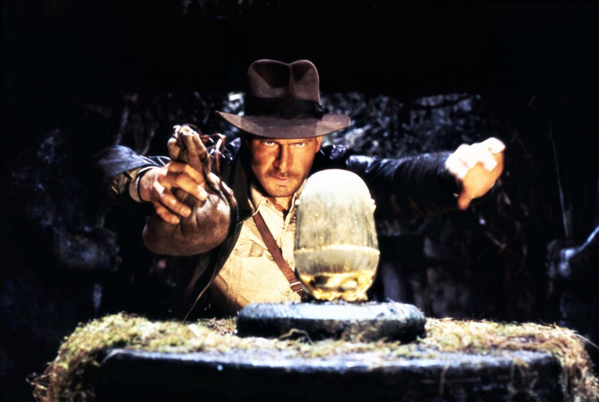 Scena de început din Raiders Of The Lost Ark. Indiana Jones încearcă să ia un artefact prețios dintr-un templu