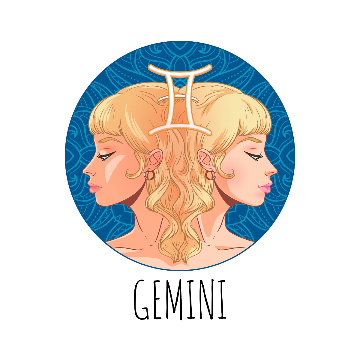 două femei frumoase cu ărul blond în timp ce stau spate în spate și reprezintă zodia gemenilor