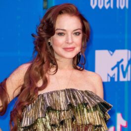 Lindsay Lohan, pe covorul roșu, la un eveniment MTV, în 2018