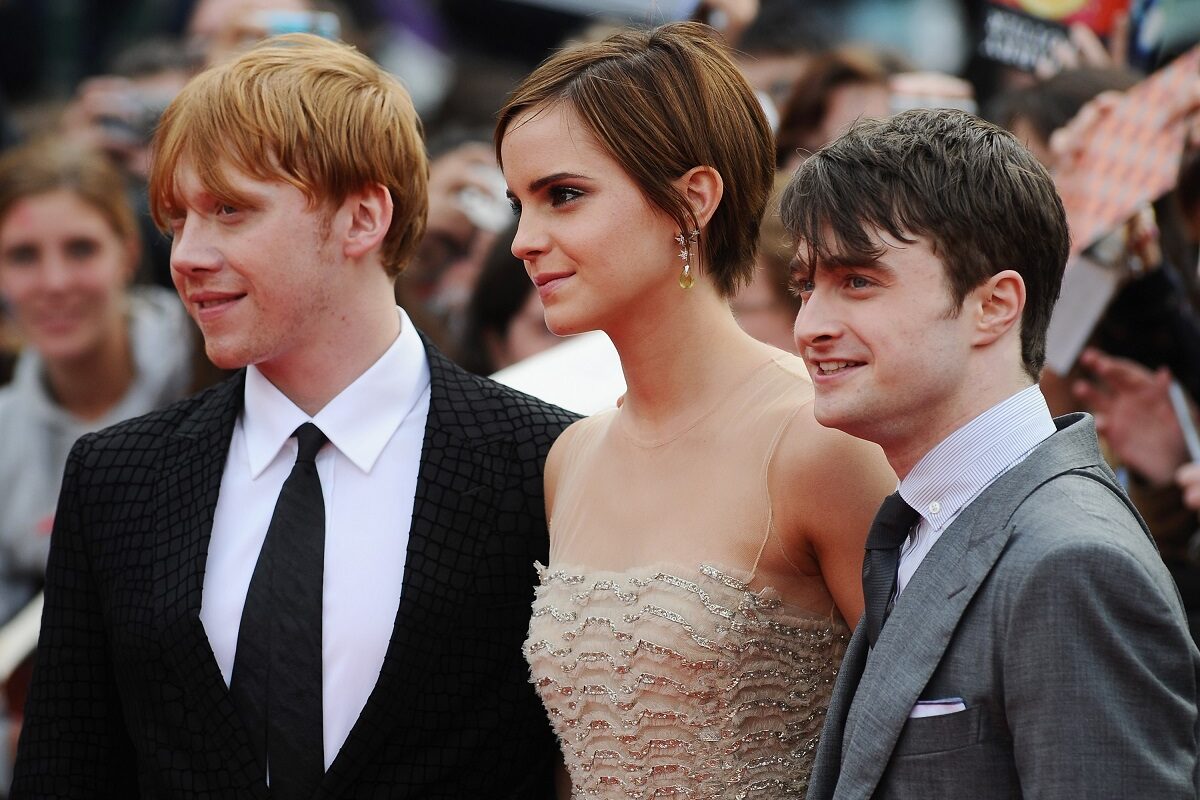 Daniel Radcliffe, Emma Watson și Rupert Grint la premiera Harry Potter
