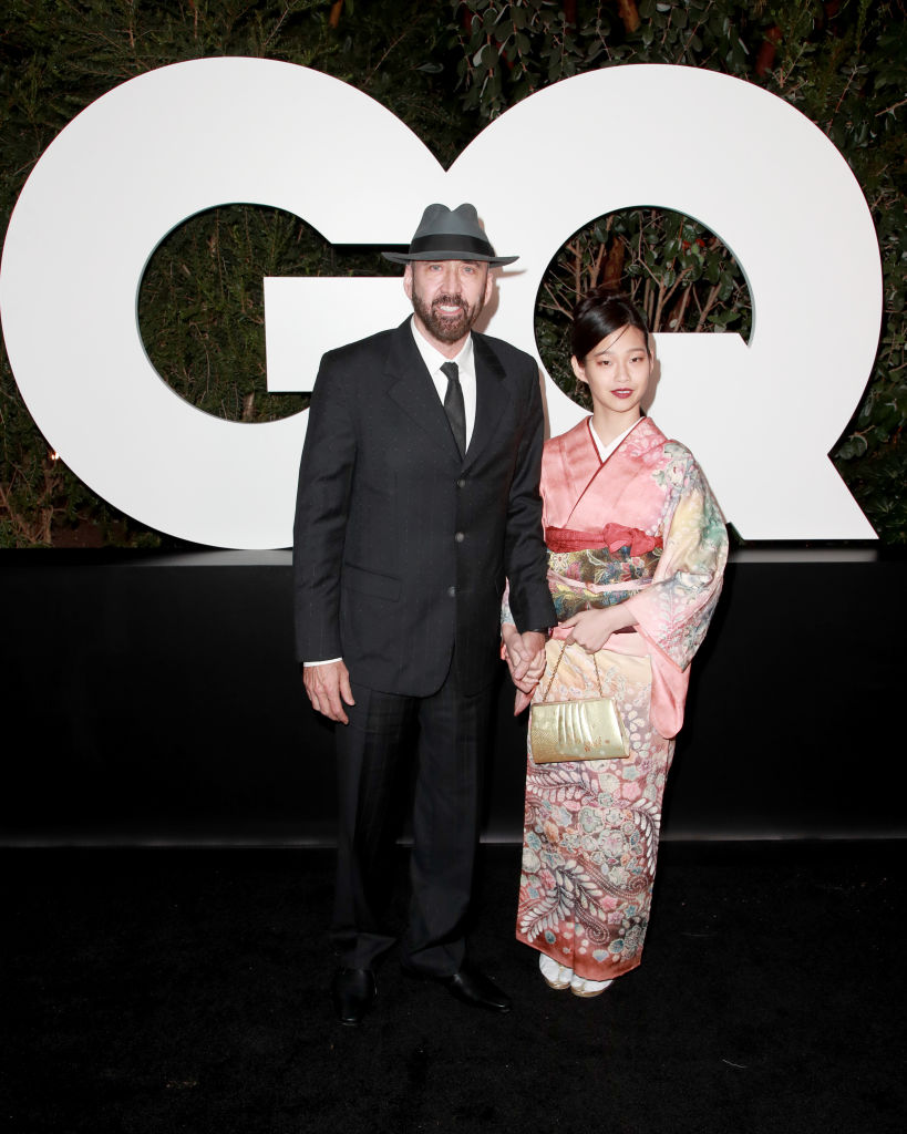 Nicolas Cage și soția sa, Riko Shibata, la petrecerea GQ, pe covorul roșu