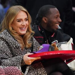 Adele într-o haină cu imprimeu de leopard, alături de Rich Paul la o întâlnire romantică la un meci de baschet