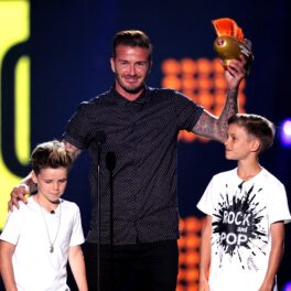 David Beckham și cei doi fii ai săi, Romeo și Cruz