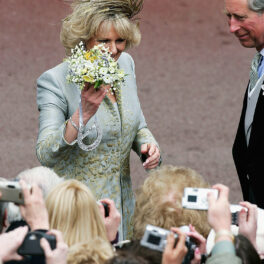 Ducesa de Cornwall, alături de Prințul Charles, în fața fotografilor, în ziua nunții