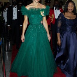 Kate Middleton într-o rochie verde la dineul din Jamaica