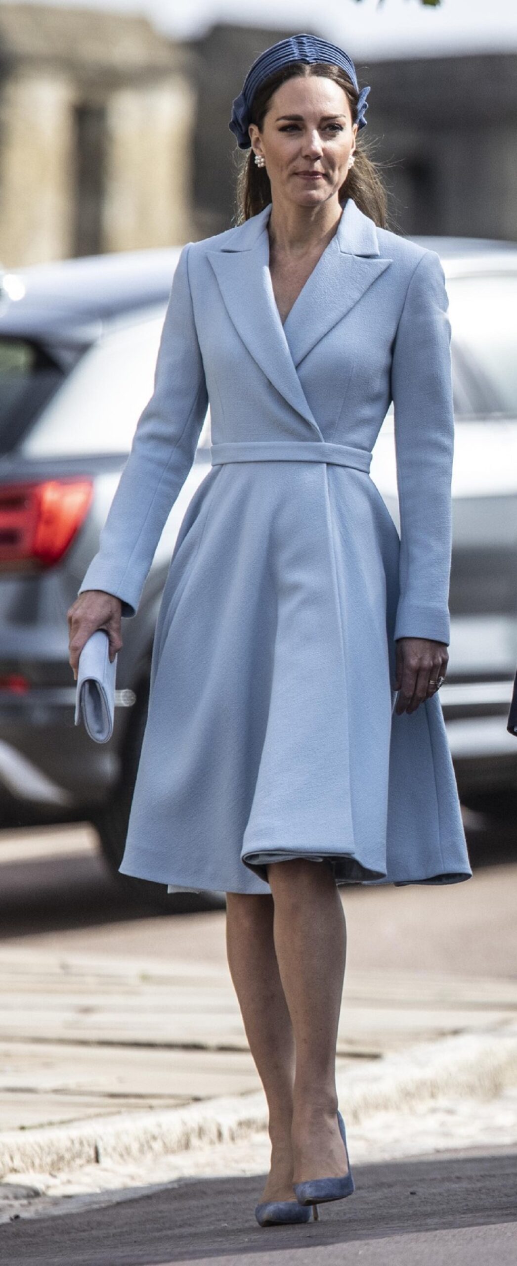 Kate Middleton într-o rochie albastră la ceremonia de Paște 2022