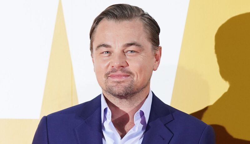 Leonardo DiCaprio la costum în timp ce pozează pe covorul roșu la Premiile Oscar 2019