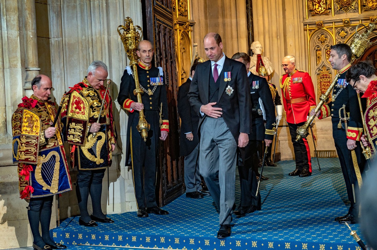 Fotografie de la sosirea Prințului William în Parlamentul Britanic