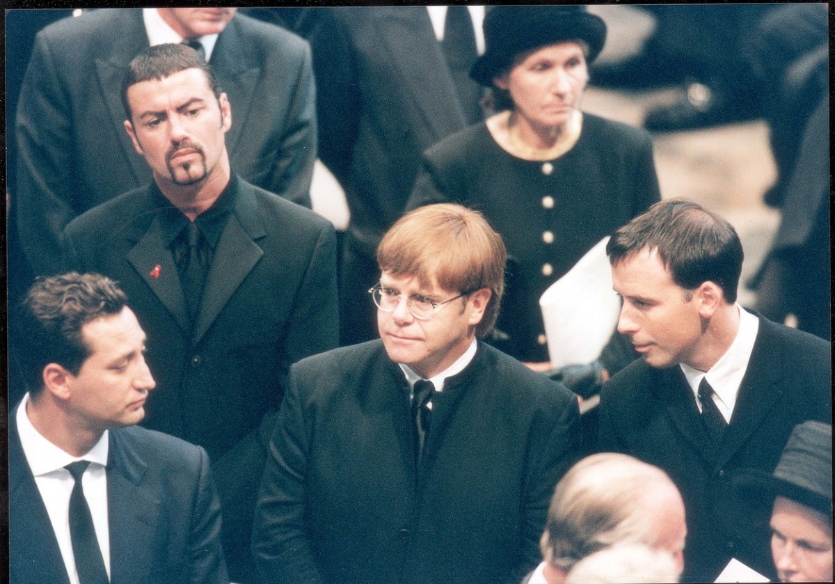 George Michael și Elotn John la înmărmântarea Prințesei Diana