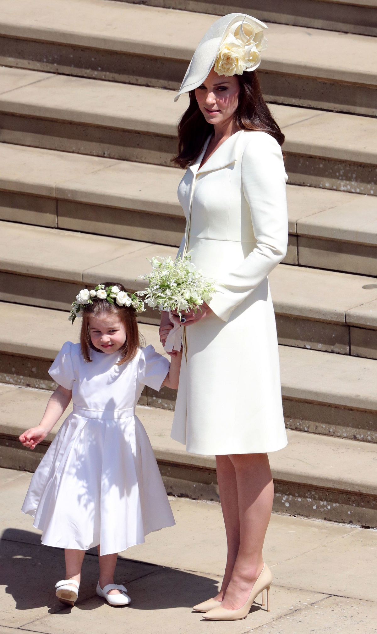 Kate Middleton alături de fiica sa, Prințesa Charlotte, la nunta Ducesei de Sussex cu Prințul Harry în anul 2018