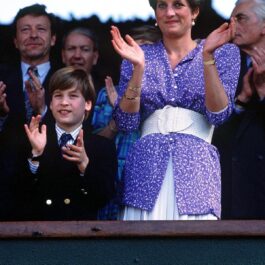 Prințesa Diana alături de Prințul William la Wimbledon în anul 1991