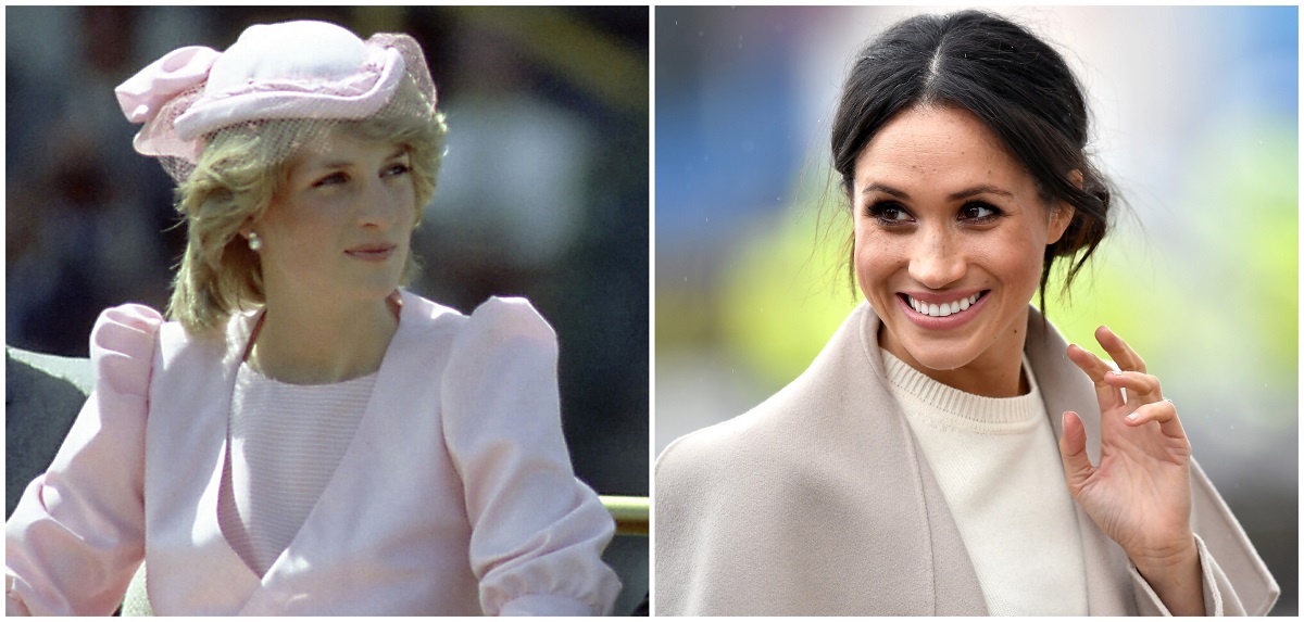 Colaj cu fotografia Prințesi Diana și a Ducesei de Sussex pentru a ilustra care sunt principalele asemănări între Prințesa Diana și Meghan Markle