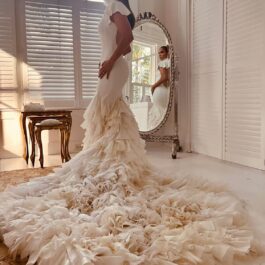 Jennifer Lopez într-una din cele trei rochii de mireasă pe care le-a purtat la nunta din Georgia