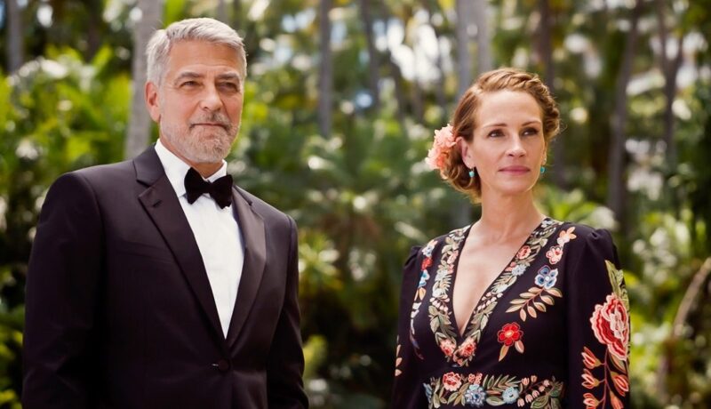 Julia Roberts și George Clooney în filmul Ticket to Paradise din lista de filme noi care apar în luna octombrie 2022