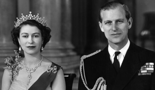 Regina Elisabeta și Prințul Philip, portret alb-negru