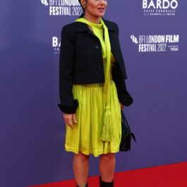 Salma Hayek, într-o rochie midi, la un festival în Londra