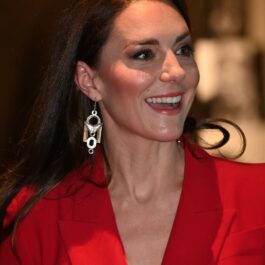 Kate Middleton, zâmbește la camere, în timp ce se află la un eveniment