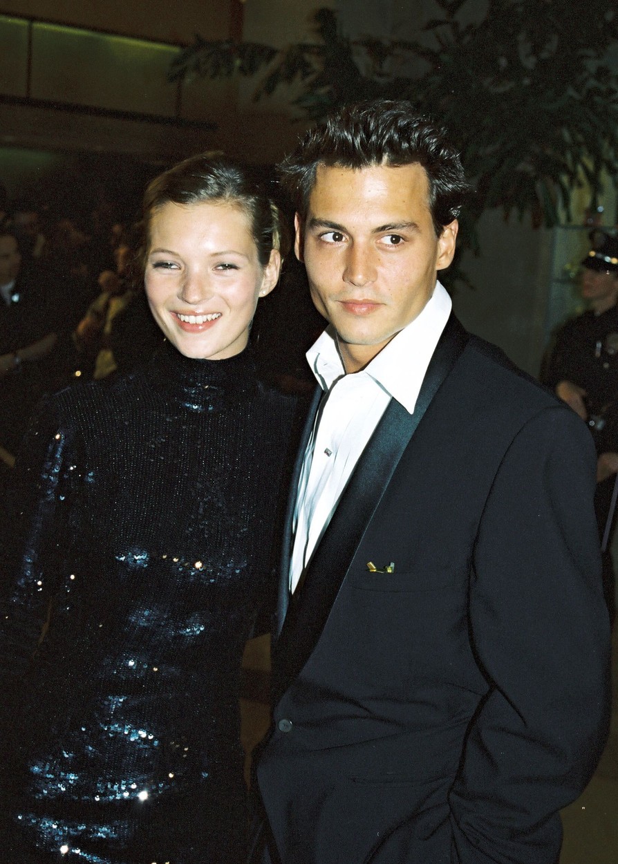 Kate Moss alături de Johnny Depp la Globurile de Aur din 1995
