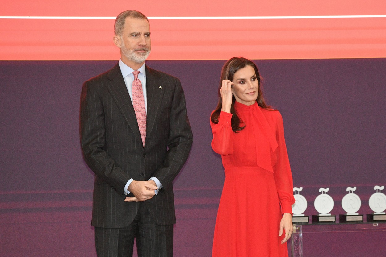 Regina Letizia și Regele Felipe, la un eveniment organizat la Palatul Pardo din Madrid
