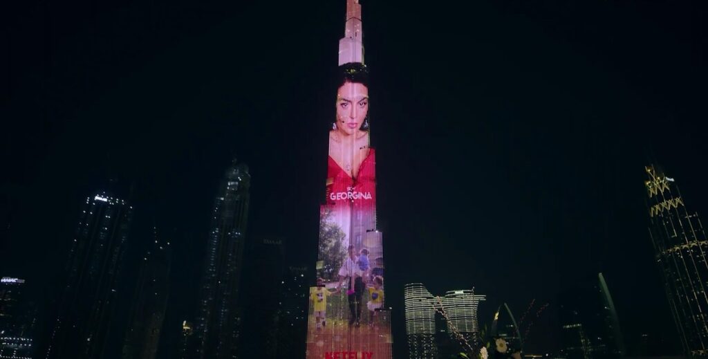 Imagini cu Georgina Rodriguez pe celebrul Burj Khalifa