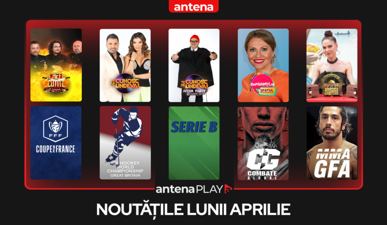 O fotografie cu pictograme ale emisiunilor, filmelor și competițiilor sportive în AntenaPLAY