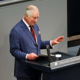 Regele Charles, fotografiat în timp ce susține un discurs în Parlamentul Germaniei