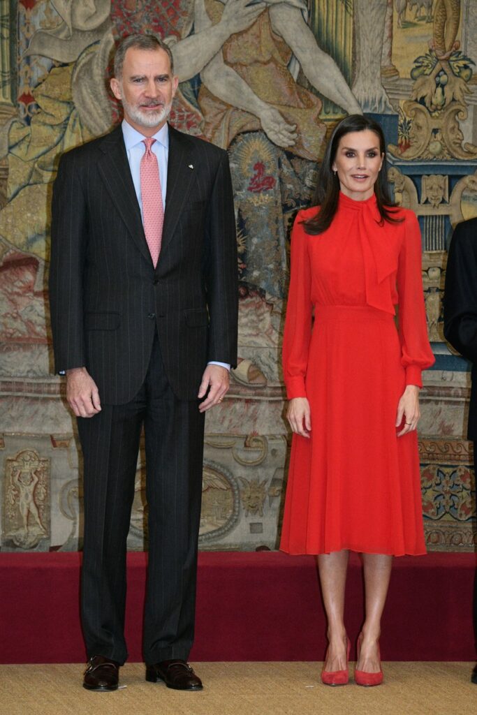 Regina Letizia și Regele Felipe au susținut un discurs la Palatul El Pardo din Madrid