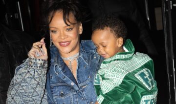 Rihanna cu băiețelul ei în brațe la Paris