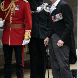 Andrew Parker Bowles, la încoronarea Regelui Charles, în costum, cu decorații militare