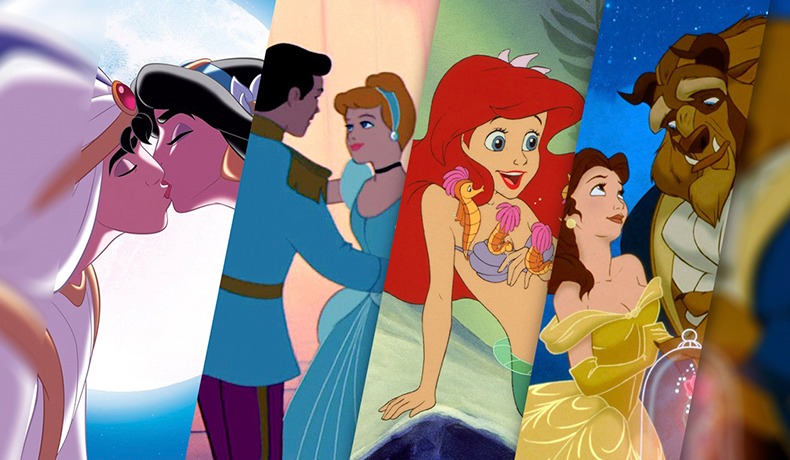 Mai multe prințese Disney, într-un colaj