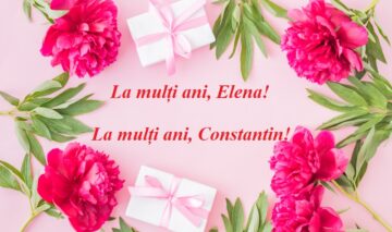 Felicitare cu mesaj text pentru cei care își serbează onomastica de Sfinții Constantin și Elena
