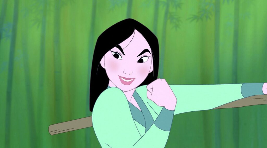 Mulan, fotografiată pe un fundal verde