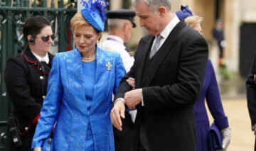 Principesa Margareta și Principele Radu, la încoronarea Regelui Charles, în ținute elegante