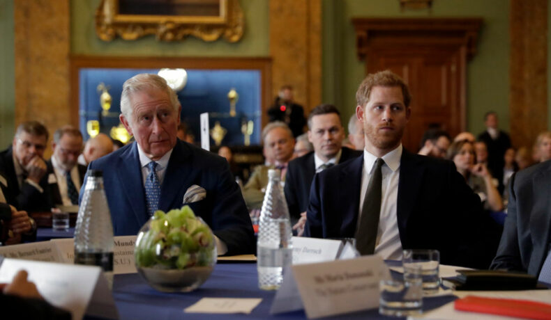 Regele Charles și Prințul Harry, la masă, la un eveniment