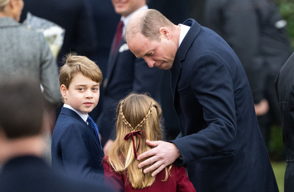 Prințul William, alături de Prințul George și Prințesa Charlotte, la biserică