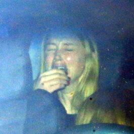 Amber Heard plângând în mașină în Los Angeles
