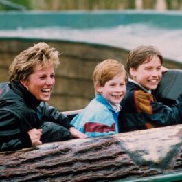Prințesa Diana, într-un parc de distracții cu Prințul William și Prințul Harry