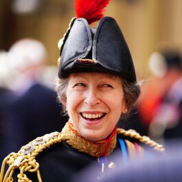 Prințesa Anne ăn timpul unei parade care s-a încheiat la Platul Buckingham din iunie 2023