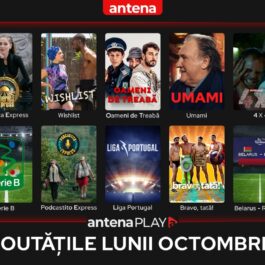 Imagine cu pictograme ale filmelor, serialelor și emisiunilor disponibile în luna octombrie în AntenaPLAY