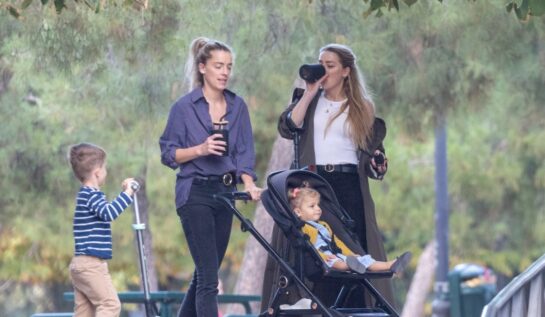 Amber Heard a mers în parc cu fiica sa. Micuța Oonagh s-a adaptat noului stil de viață din Madrid