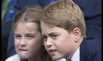 Prințul George și Prințesa Charlotte, la Wimbledon, în tribune