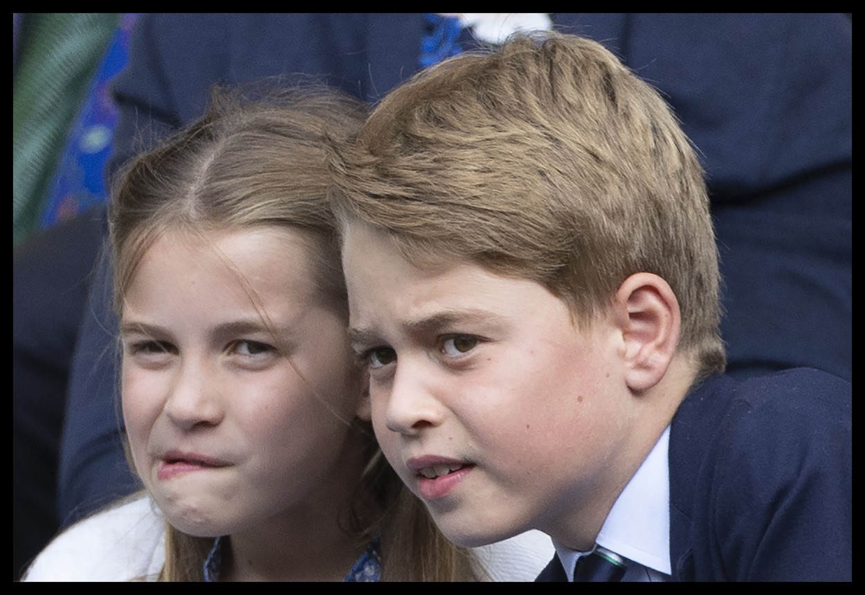 Prințul George și Prințesa Charlotte, la Wimbledon, în tribune