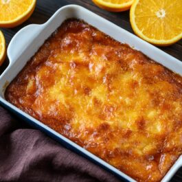 Prăjitură grecească cu portocale în tava de copt