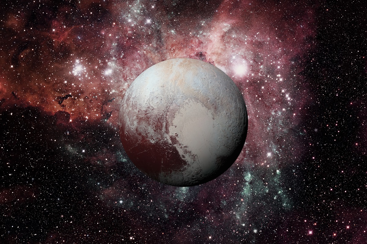 O fotografie cu Pluto în sistemul solar pentru a ilustra ce impact are Pluto în zodia Vărsător asupra tuturor nativilor din zodiac